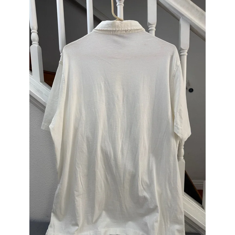 Polo Ralph Lauren Mens XL Cream Off White Short Sleeve Pocket Polo Shirt